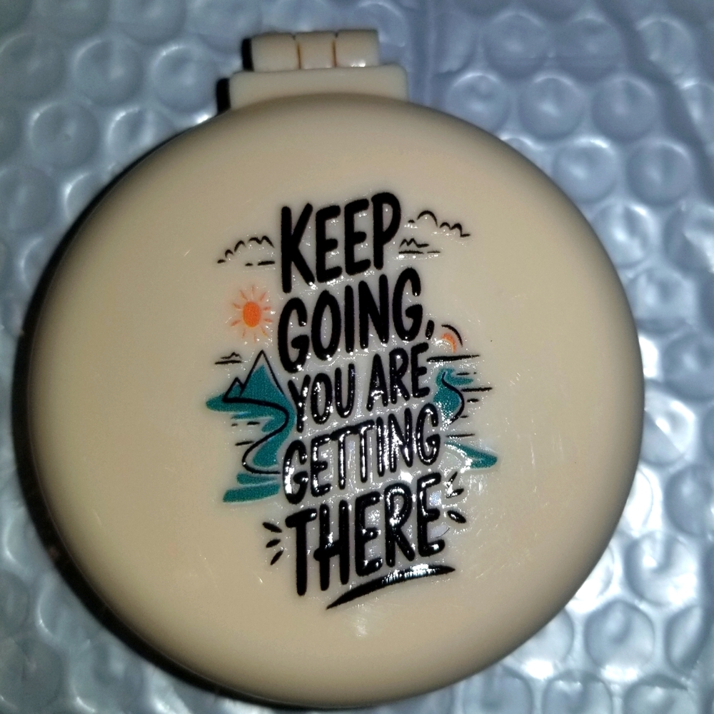 - "Keep Going..." 2 In 1 Customized Mirror & Brush Combo